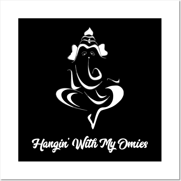 Funny Yoga Ganesh Elephant Hangin With My Omies Wall Art by hony.white